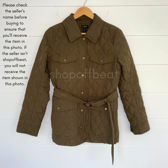 J. Crew Quilted Jacket Olive Medium - Picture 3 of 13
